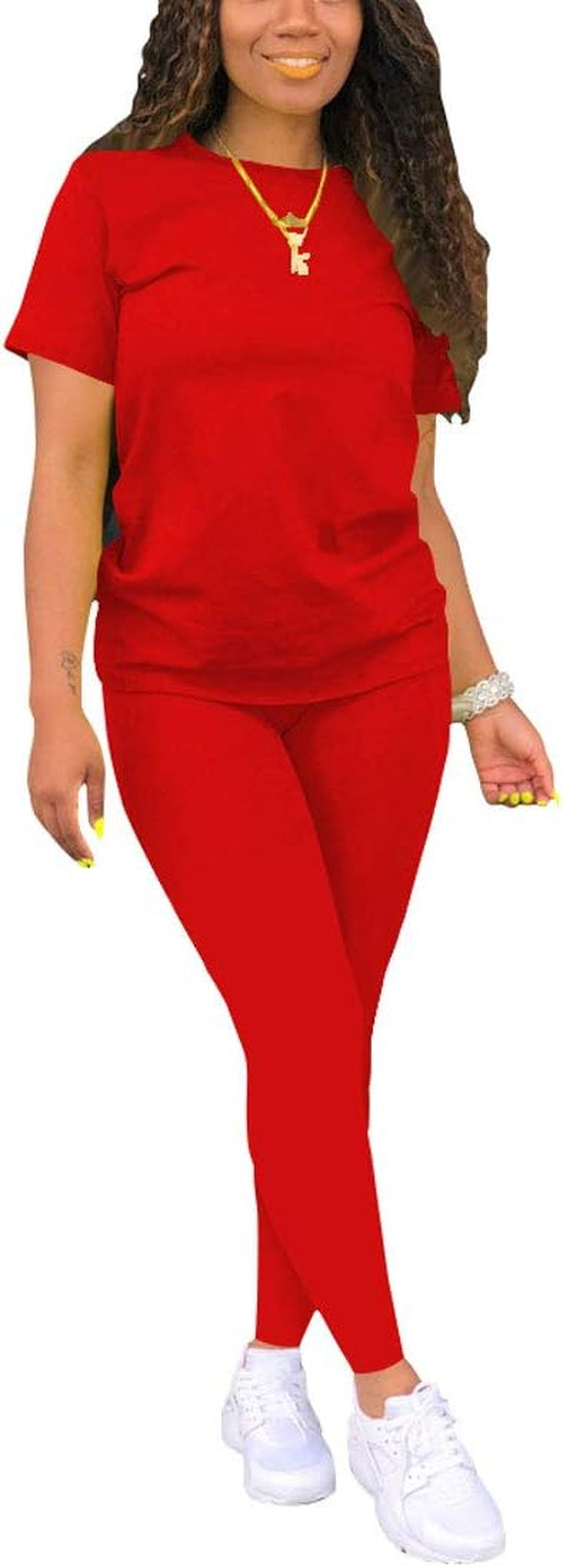 Biker Short Sets Women 2 Piece Outfits Summer Short Sleeve Jogger Tracksuit