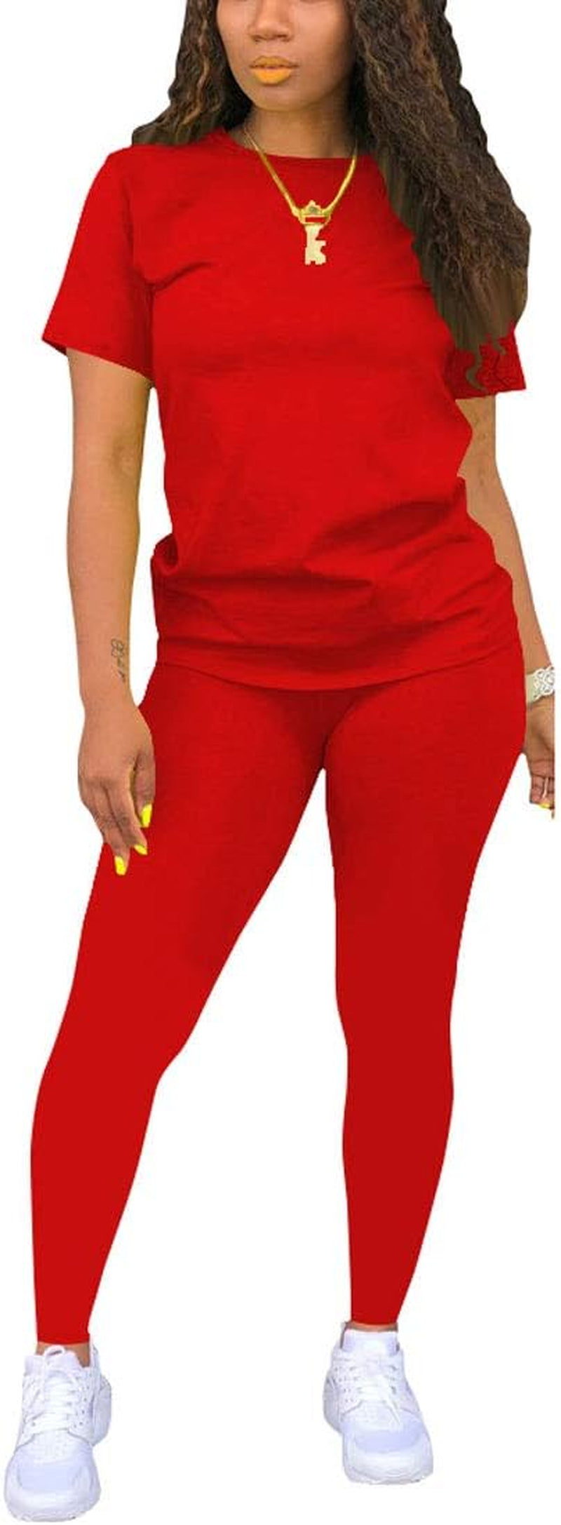 Biker Short Sets Women 2 Piece Outfits Summer Short Sleeve Jogger Tracksuit