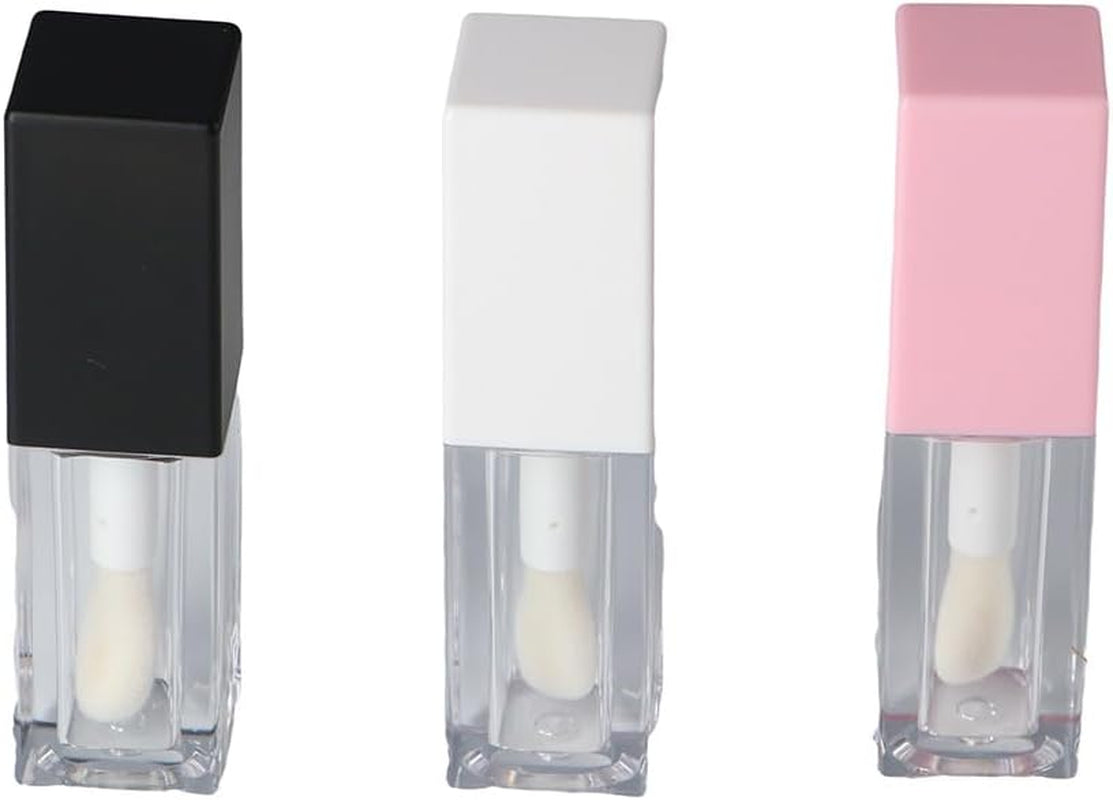 3PCS Lip Gloss Containers with Brush, 5Ml Empty Lip Gloss Tubes Stoppers Clear Lip Gloss Bottles Refillable Lip Glaze Bottles for DIY Lipgloss