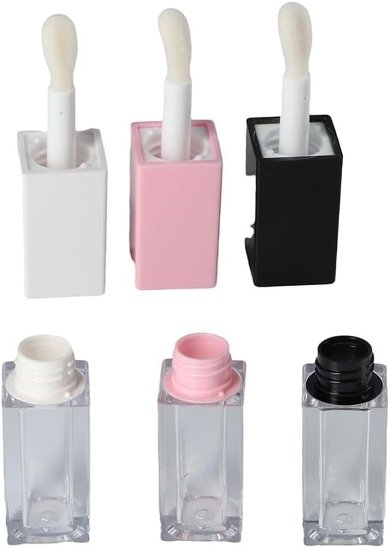 3PCS Lip Gloss Containers with Brush, 5Ml Empty Lip Gloss Tubes Stoppers Clear Lip Gloss Bottles Refillable Lip Glaze Bottles for DIY Lipgloss
