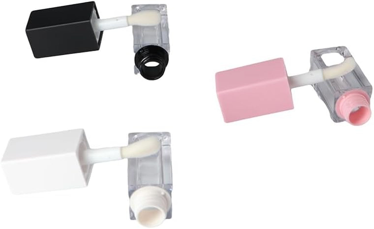 3PCS Lip Gloss Containers with Brush, 5Ml Empty Lip Gloss Tubes Stoppers Clear Lip Gloss Bottles Refillable Lip Glaze Bottles for DIY Lipgloss