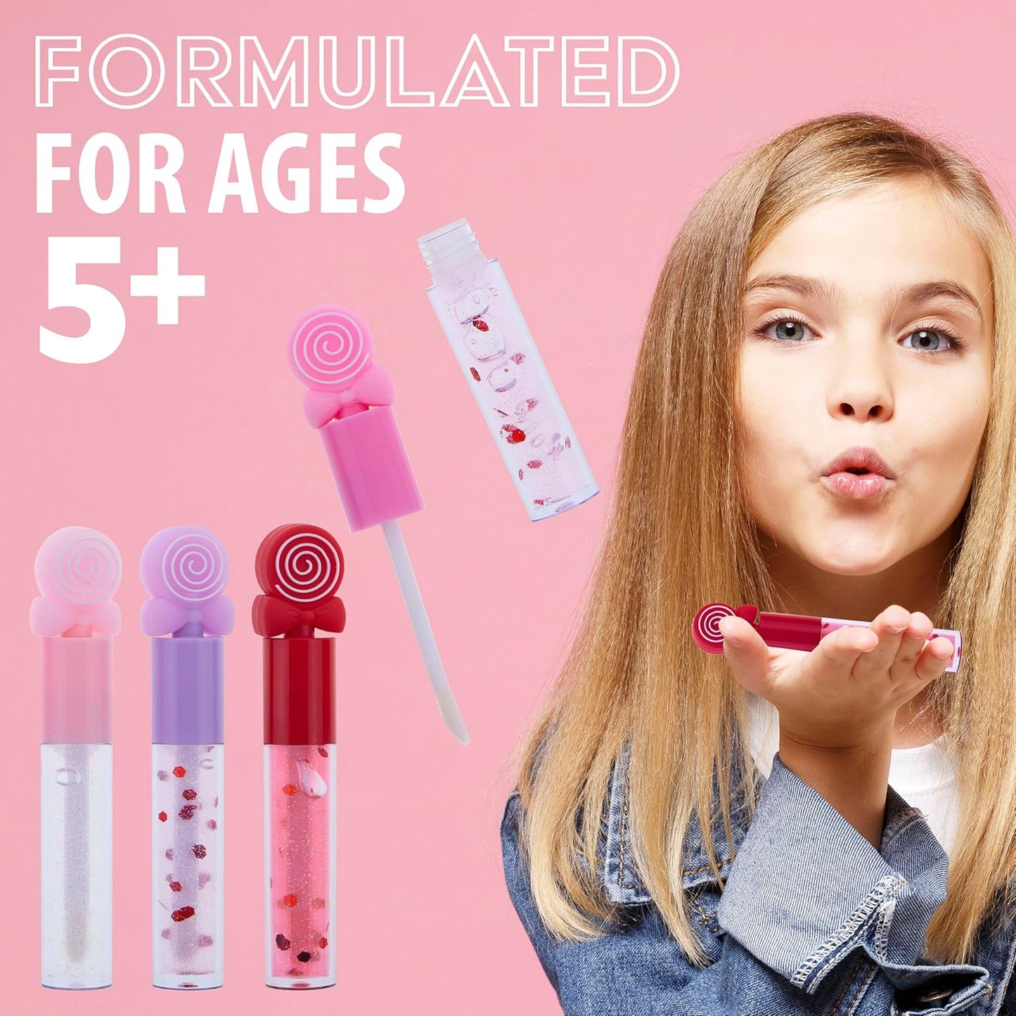 8Pc Lip Gloss Set - Sweet Thing Lip Gloss Collection W/Confetti and Candy Shaped Toppers | Safe and Non-Toxic Lip Gloss Gift Set for Girls